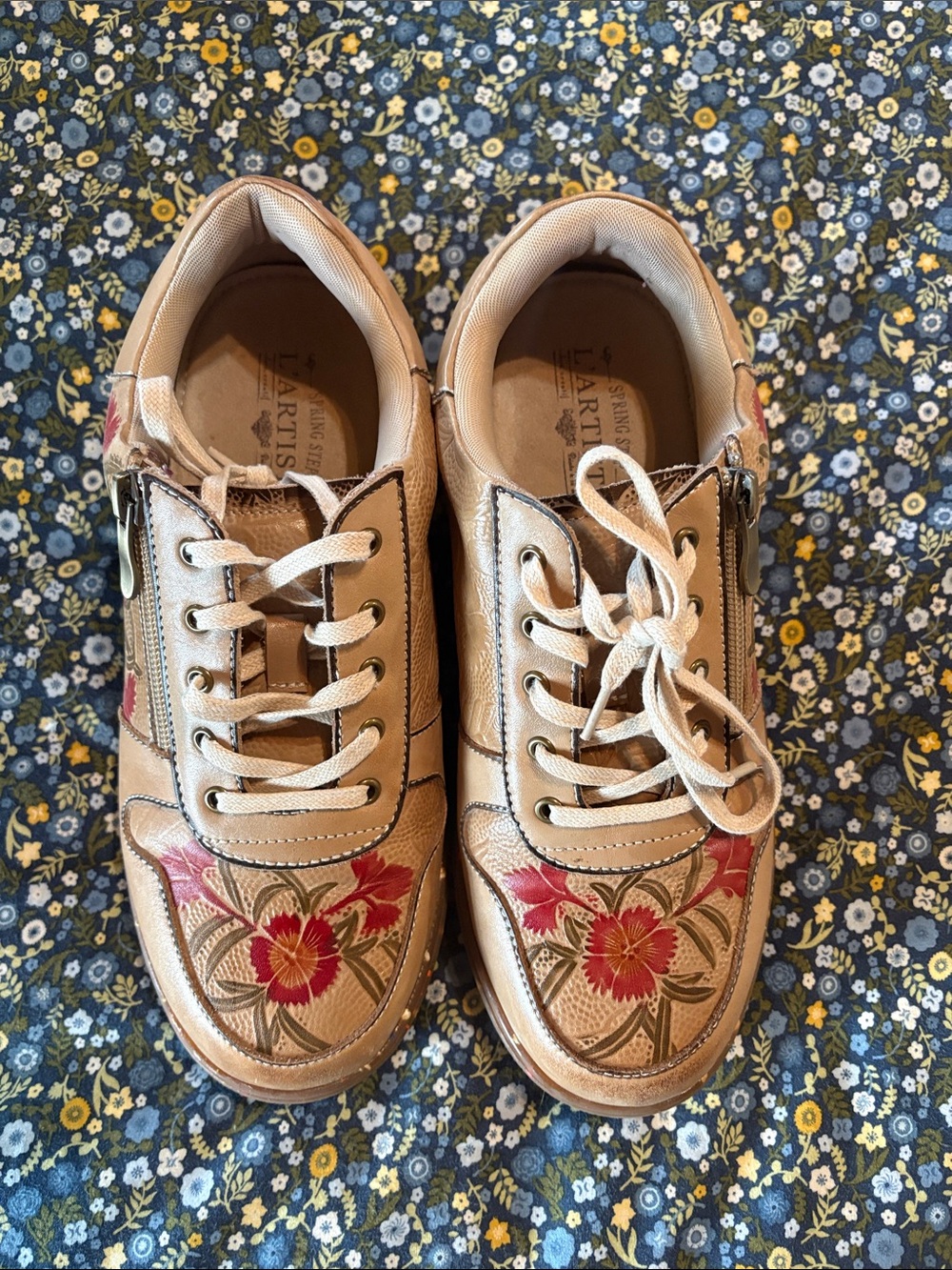 Spring Step L’Artiste  Beige Leather Rose